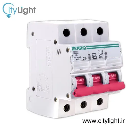 کلید مینیاتوری سه پل 6 آمپر دنا