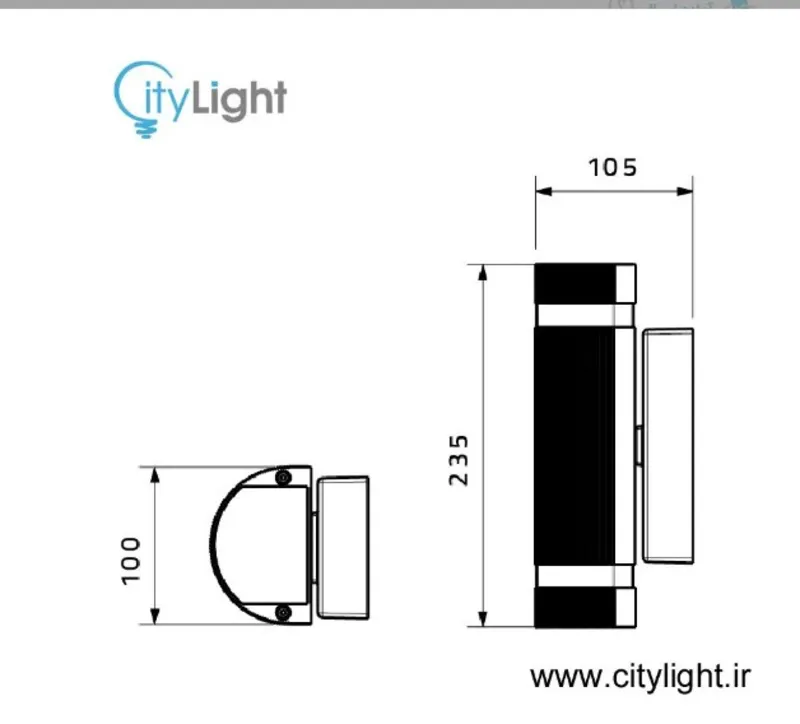 چراغ دیواری شعاع مدل SH-162-02 دوطرفه gallery4