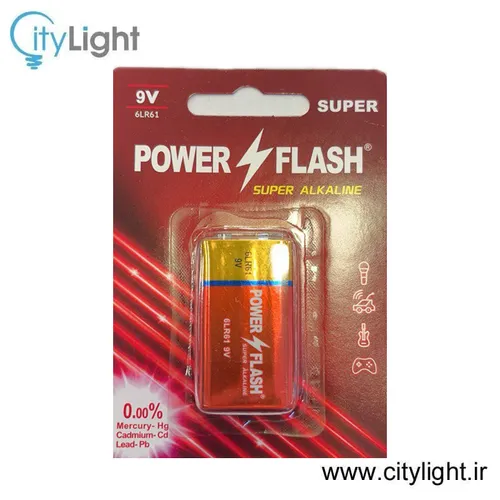 باتری 9V کتابی Super Alkaline برند POWER FLASH