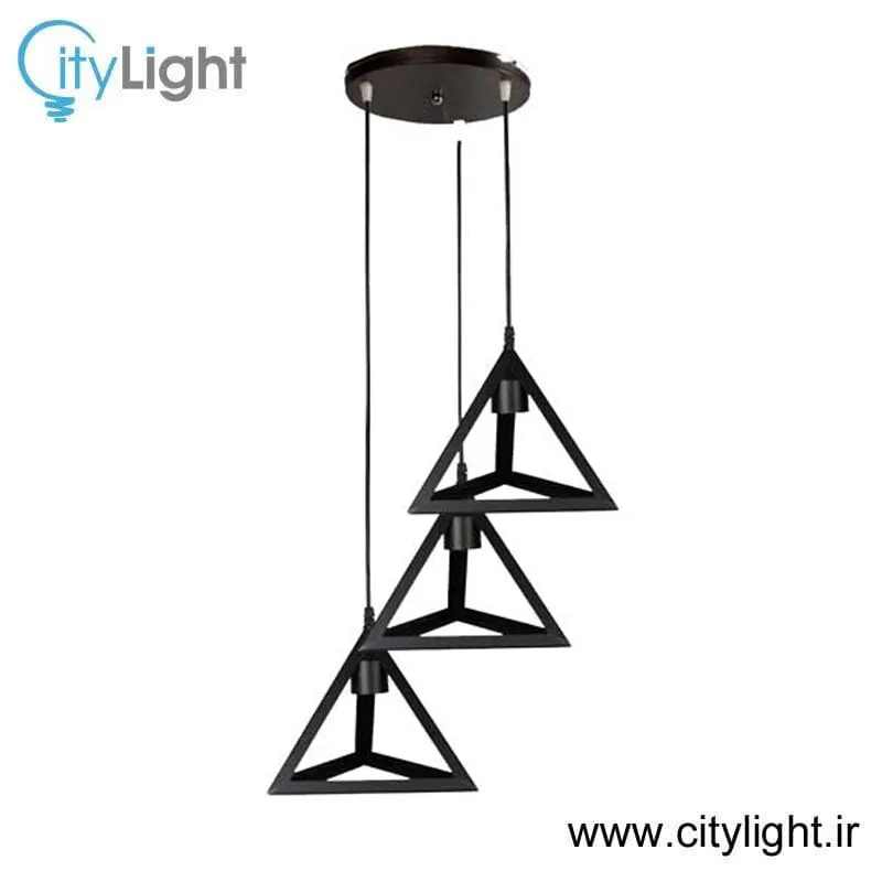 لوستر سه شعله مدل مثلث مشکی gallery0
