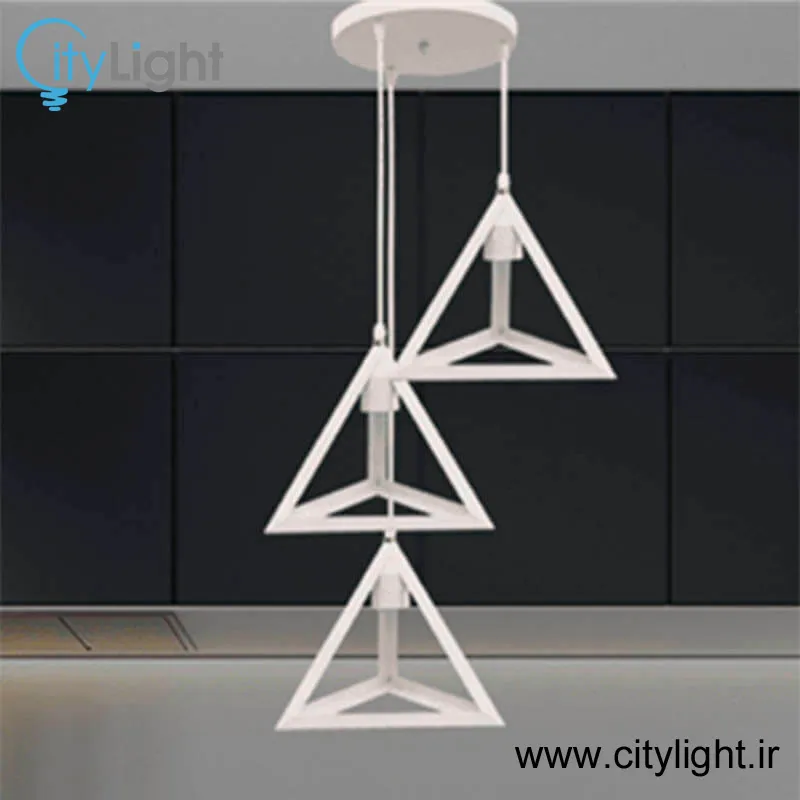لوستر سه شعله مدل مثلث سفید gallery2