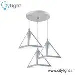 لوستر سه شعله مدل مثلث سفید thumb 1