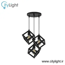 لوستر سه شعله مدل مکعبی مشکی gallery0