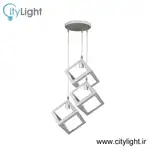 لوستر سه شعله مدل مکعبی سفید thumb 1