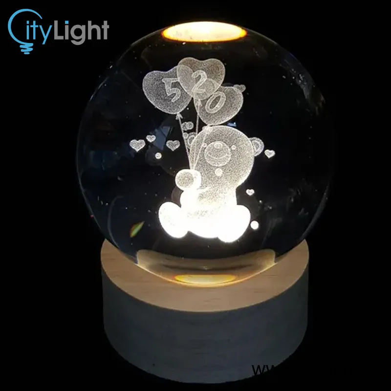چراغ خواب گوی شیشه ای 3D gallery4