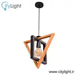 لوستر چوب فلز مثلث تک شعله thumb 1