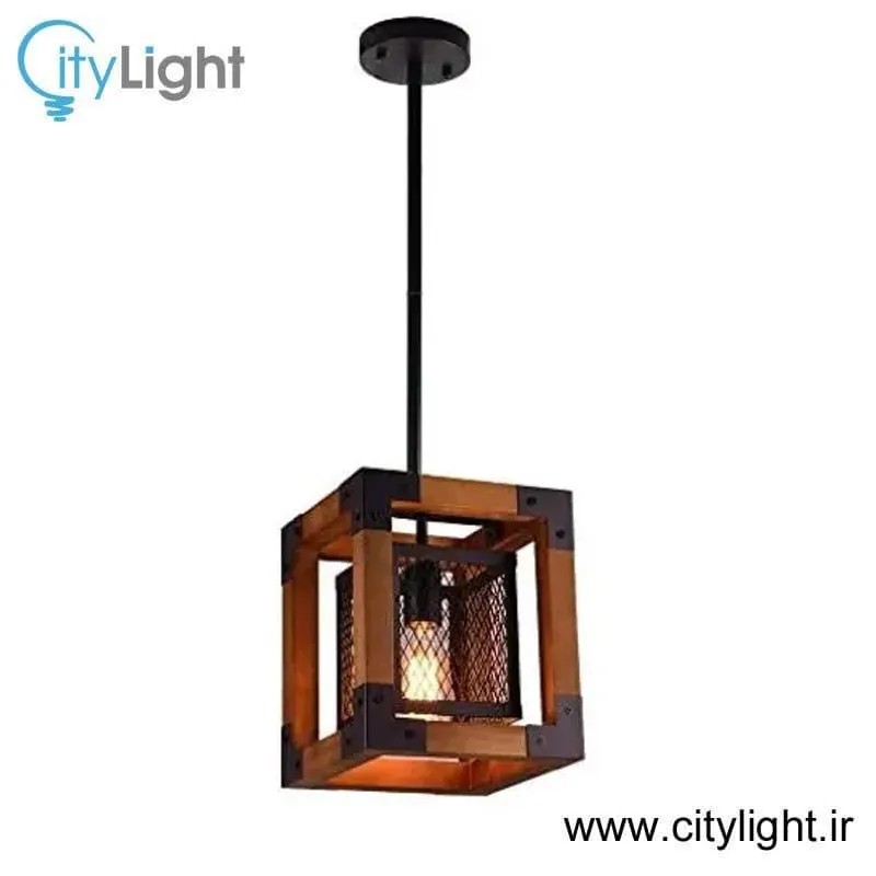 لوستر چوب فلز تک شعله مدل شاینا gallery0