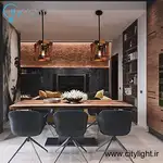 لوستر چوب فلز تک شعله مدل شاینا thumb 2