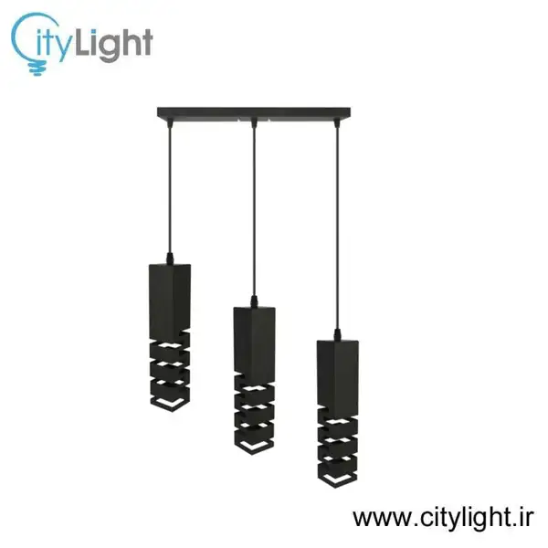 آویز سه شعله سیمون خطی مکعب