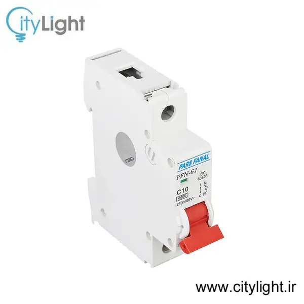 کلید مینیاتوری تک پل 10 آمپر پارس فانال مدل PFN-61