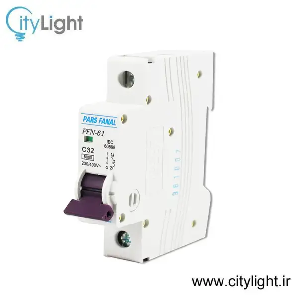 کلید مینیاتوری تک پل 32 آمپر پارس فانال مدل PFN-61