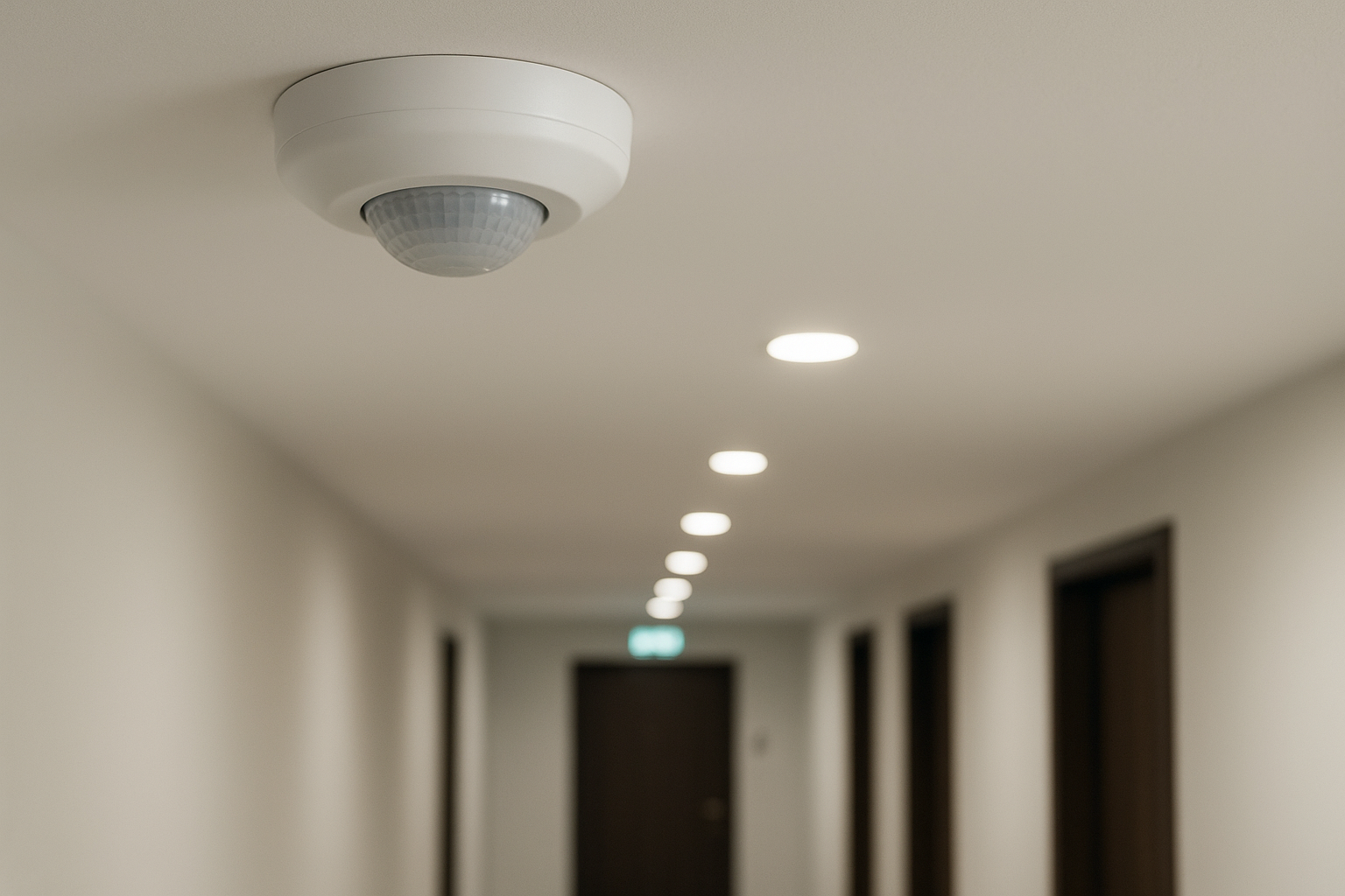 سسنسور روشنایی سقفی در راهرو ساختمان